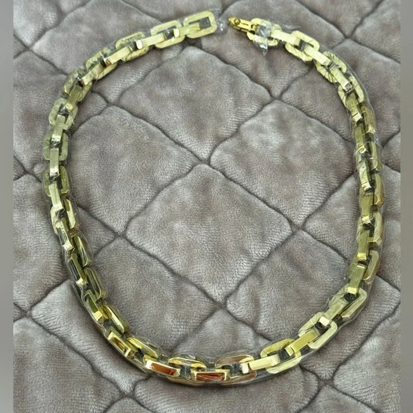 EDDIE BORGO 12k gold plate supra link necklace & dangle earrings designer set - Picture 2 of 8